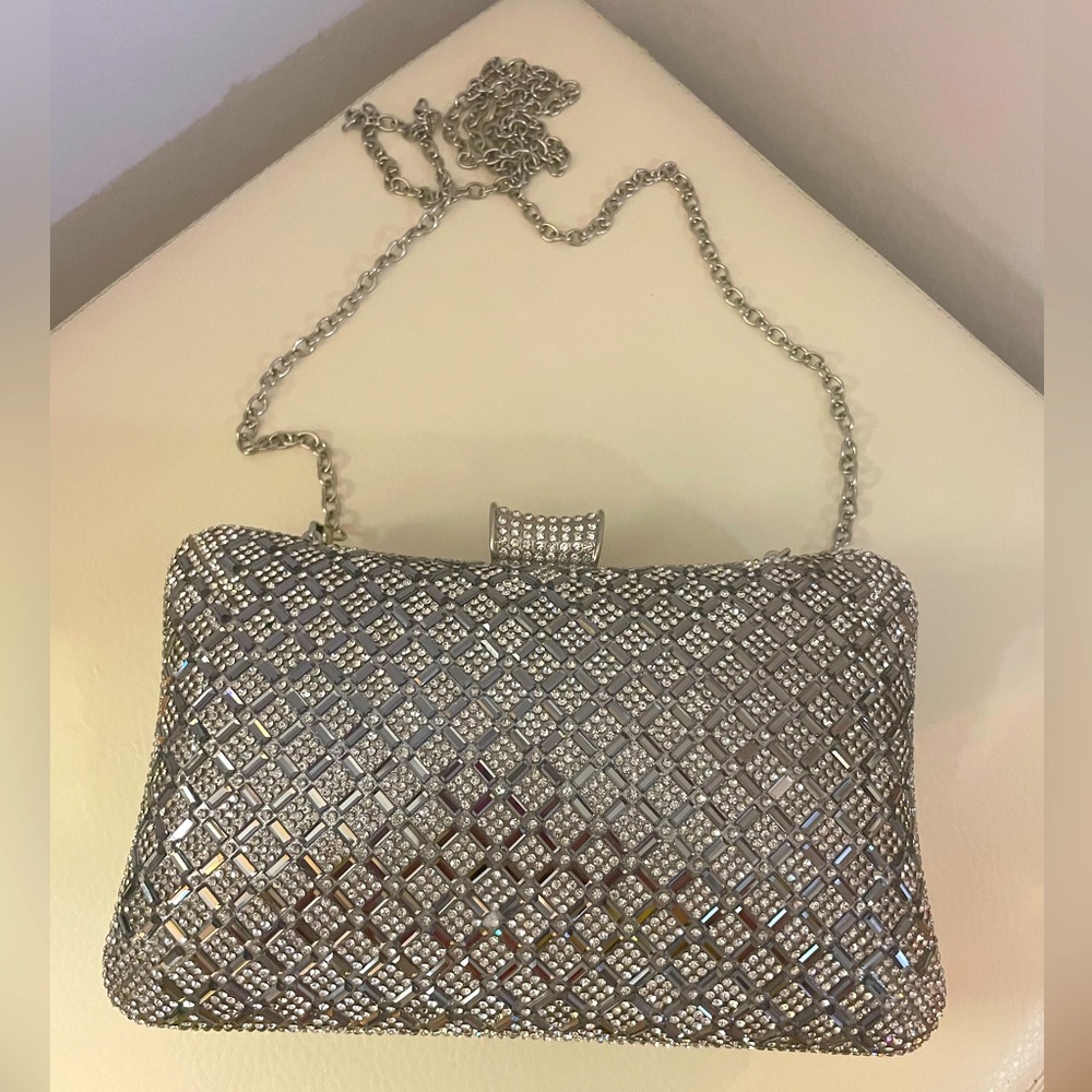 Silver Rhinestone Party Handbag - Picture 3 of 3